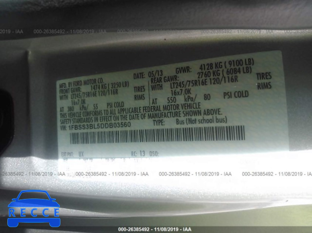 2013 FORD E350 E350 1FBSS3BL5DDB03560 image 8