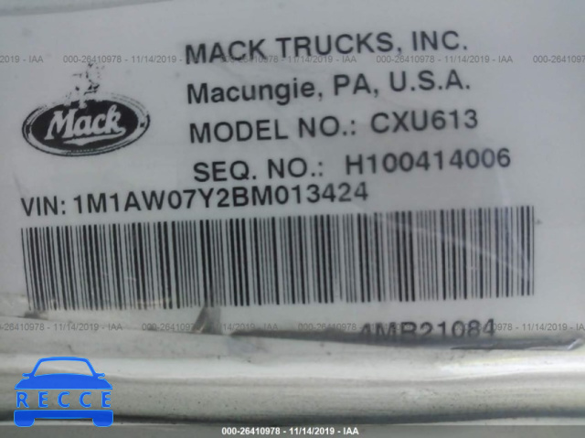 2011 MACK CXU613 CXU600 1M1AW07Y2BM013424 Bild 8