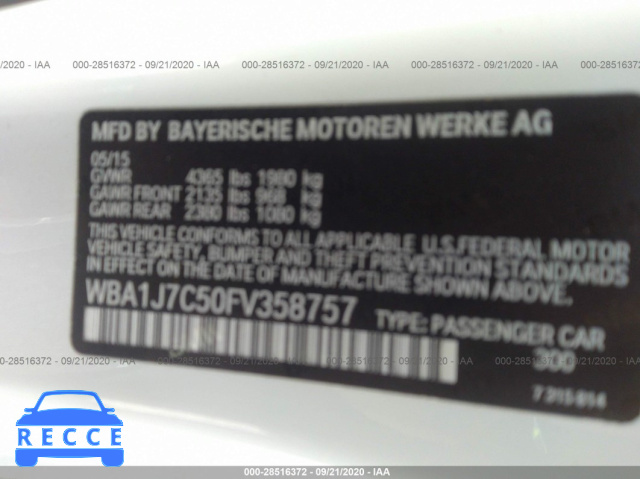 2015 BMW 2 SERIES M235I WBA1J7C50FV358757 зображення 8