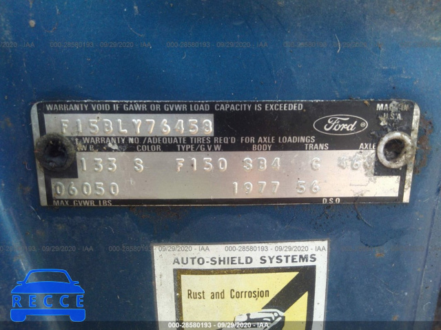 1977 FORD F-150 F15BLY76458 Bild 8