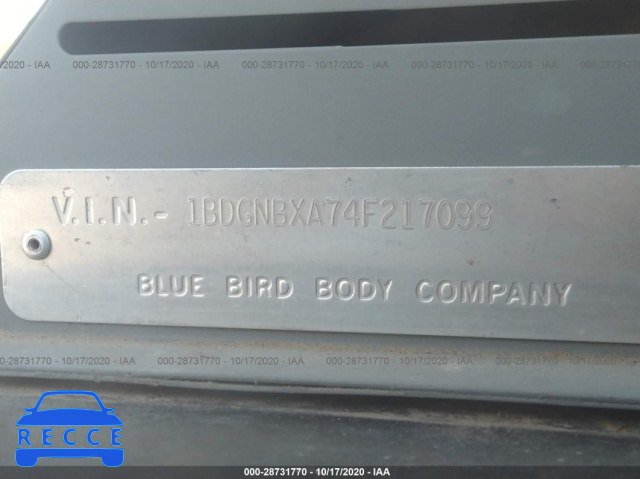 2004 BLUE BIRD BUS 1BDGNBXA74F217099 image 8