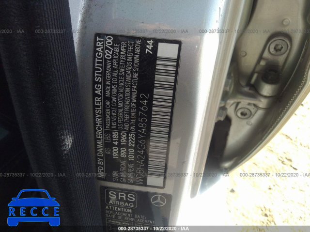 2000 MERCEDES-BENZ C-CLASS KOMPRESSOR WDBHA24G6YA857642 image 8