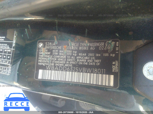 1997 BMW 5 SERIES 528IA WBADD6325VBW18011 image 8