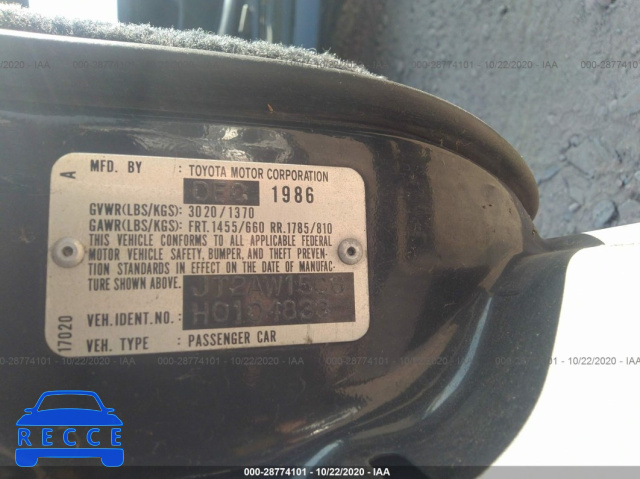 1987 TOYOTA MR2 JT2AW15C6H0104833 image 8