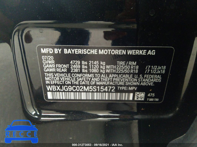 2021 BMW X1 XDRIVE28I WBXJG9C02M5S15472 image 8