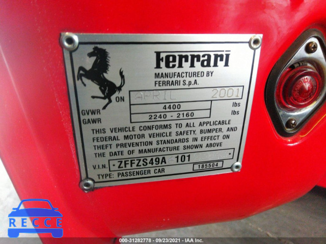 2001 FERRARI F550 MARANELLO ZFFZS49A610123843 image 8