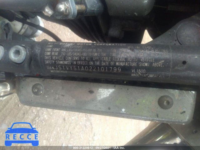2002 SUZUKI VL1500  JS1VY51A022101799 image 9