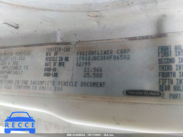 1999 FREIGHTLINER MEDIUM CONVENTIONAL FL60 1FV6GJAC0XHF06502 зображення 8