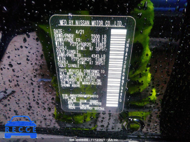 2021 NISSAN ARMADA SL JN8AY2BB6M9794810 image 8