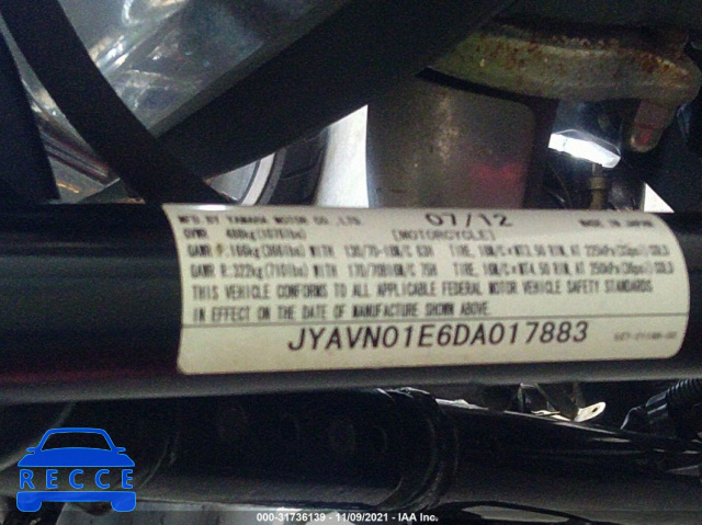 2013 YAMAHA XVS950 A/CT JYAVN01E6DA017883 зображення 9