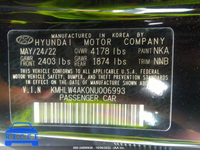 2022 HYUNDAI ELANTRA N KMHLW4AK0NU006993 image 8