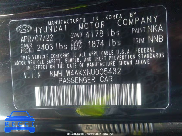 2022 HYUNDAI ELANTRA N KMHLW4AKXNU005432 image 8