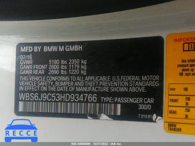 2017 BMW M6 WBS6J9C53HD934766 Bild 8