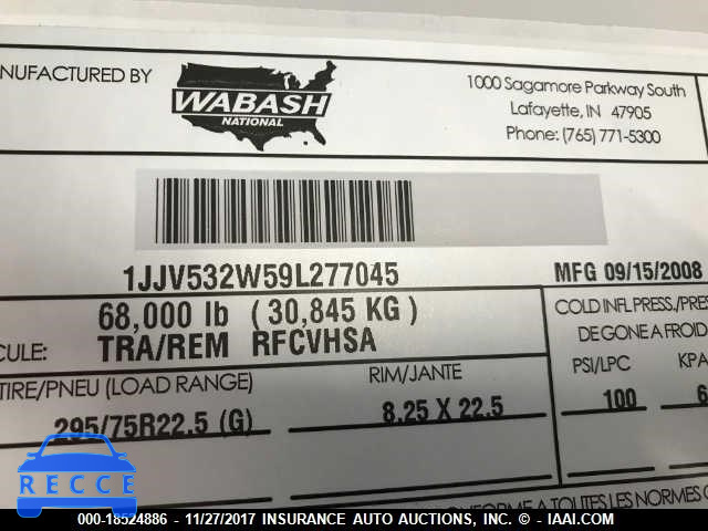 2009 WABASH NATIONAL CORP REEFER 1JJV532W59L277045 image 4
