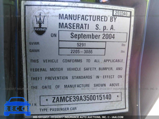 2005 Maserati Quattroporte M139 ZAMCE39A350015140 зображення 8
