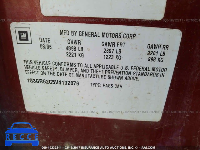 1997 Oldsmobile Aurora 1G3GR62C5V4102876 image 8