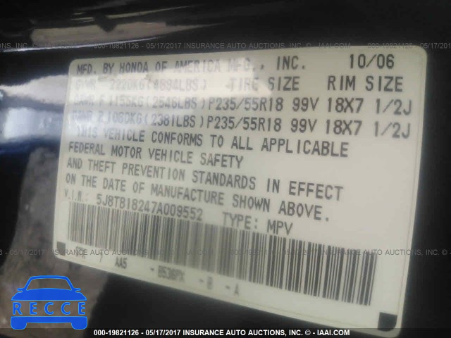 2007 Acura RDX 5J8TB18247A009552 image 8