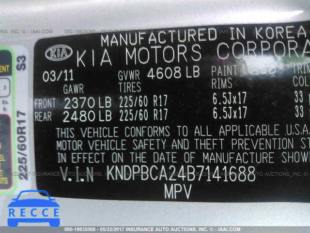 2011 KIA Sportage LX KNDPBCA24B7141688 image 8