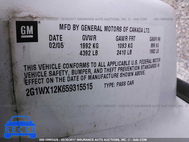 2005 Chevrolet Monte Carlo LT 2G1WX12K659315515 image 8