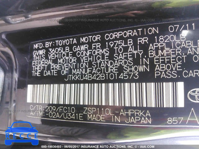 2011 Scion XD JTKKU4B42B1014573 image 8