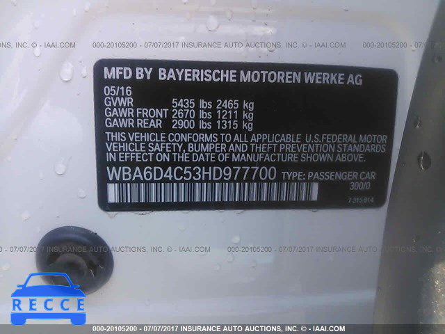 2017 BMW 650 I/GRAN COUPE WBA6D4C53HD977700 Bild 8