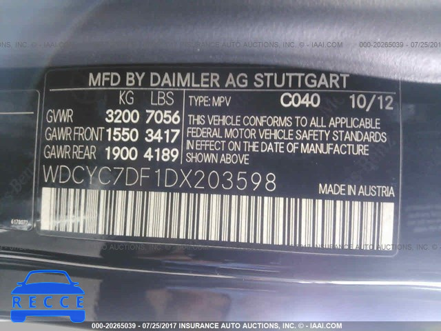 2013 Mercedes-benz G 63 AMG WDCYC7DF1DX203598 зображення 8