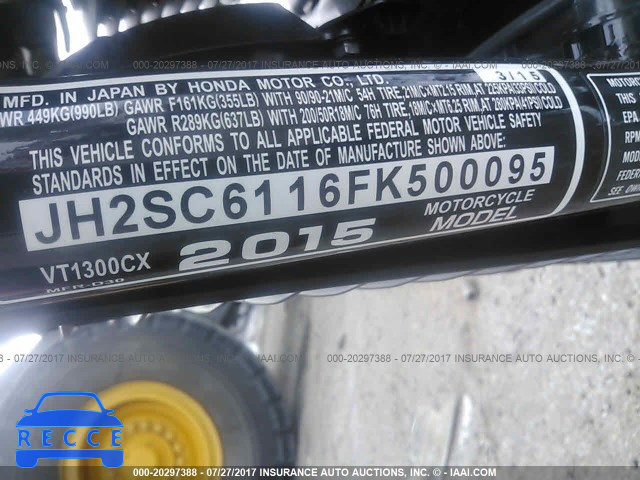 2015 Honda VT1300 CX JH2SC6116FK500095 image 8