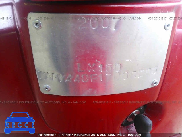 2007 VESPA LX 150 ZAPM448F175008285 зображення 9