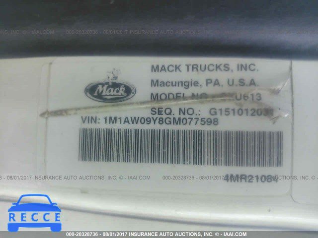 2016 MACK CXU613 CXU600 1M1AW09Y8GM077598 Bild 9