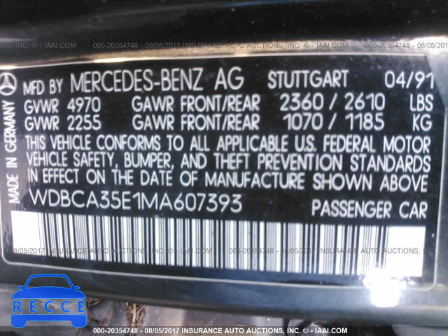 1991 Mercedes-benz 420 SEL WDBCA35E1MA607393 image 8