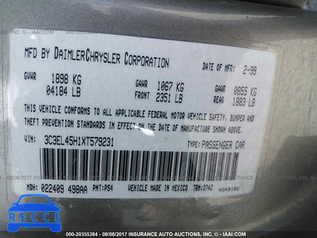 1999 Chrysler Sebring JX 3C3EL45H1XT579231 image 8