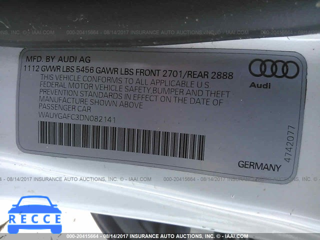 2013 Audi A7 PREMIUM PLUS WAUYGAFC3DN082141 image 8