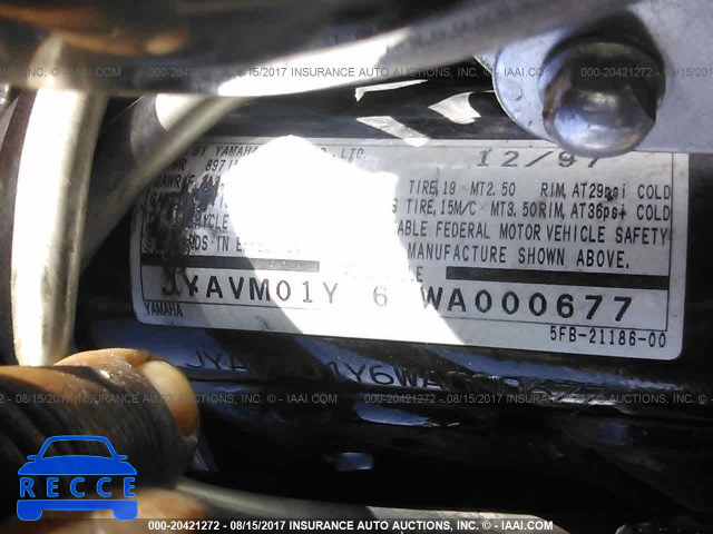 1998 Yamaha XVS65 A JYAVM01Y6WA000677 image 9