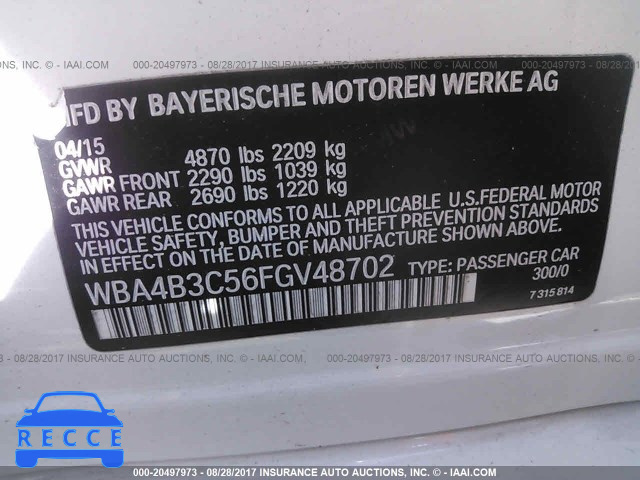 2015 BMW 435 XI/GRAN COUPE WBA4B3C56FGV48702 зображення 8