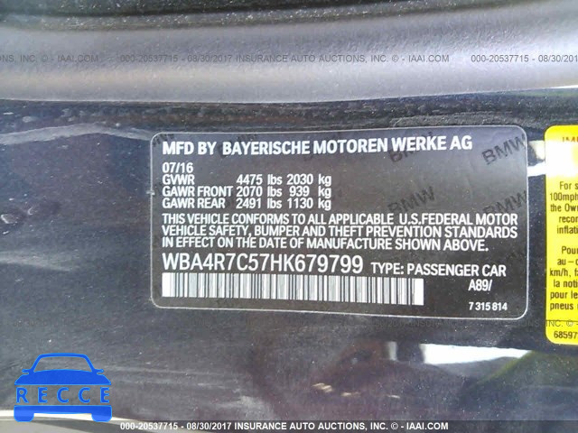 2017 BMW 430I WBA4R7C57HK679799 Bild 8