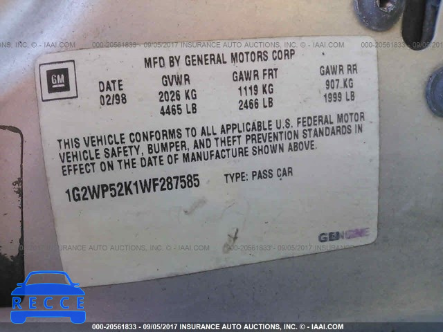 1998 Pontiac Grand Prix GT 1G2WP52K1WF287585 image 7