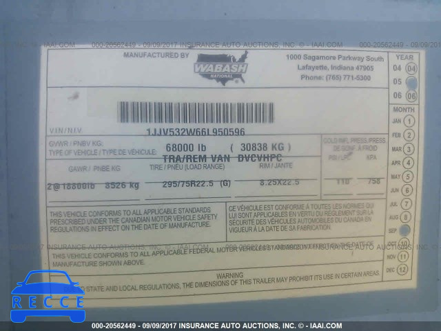 2006 WABASH NATIONAL CORP DRY VAN 1JJV532W66L950596 image 8