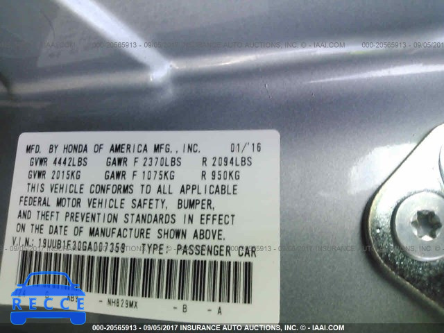 2016 Acura TLX 19UUB1F30GA007359 image 8