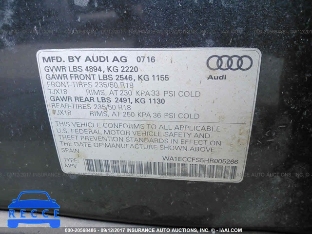 2017 AUDI Q3 PREMIUM WA1ECCFS5HR005266 image 8