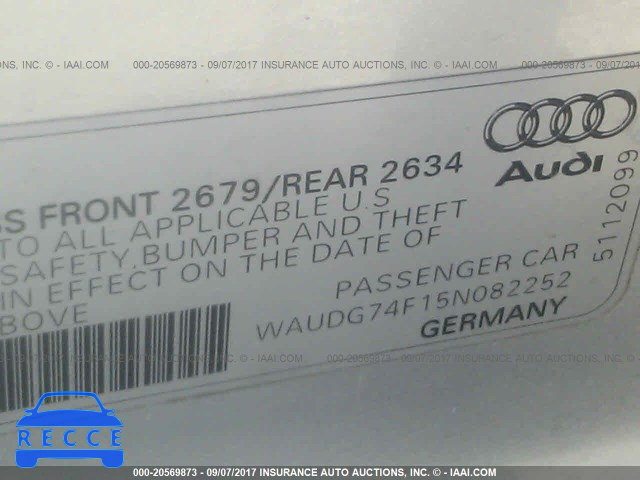 2005 Audi A6 3.2 QUATTRO WAUDG74F15N082252 Bild 8