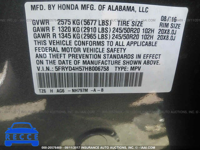 2017 ACURA MDX TECHNOLOGY 5FRYD4H57HB006758 Bild 8