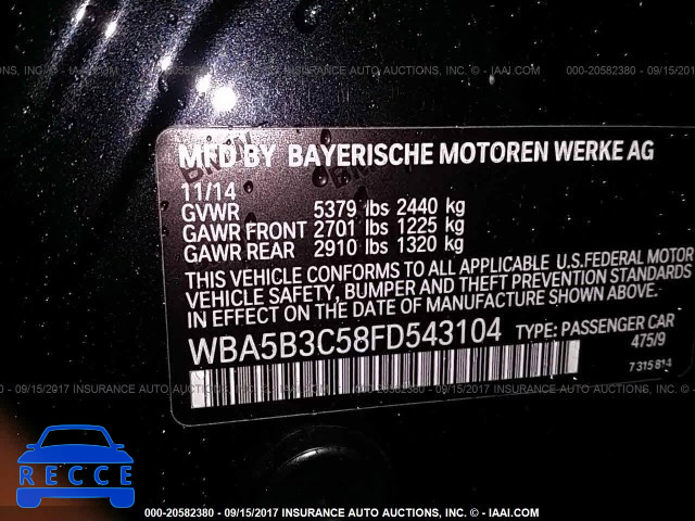 2015 BMW 535 XI WBA5B3C58FD543104 image 8