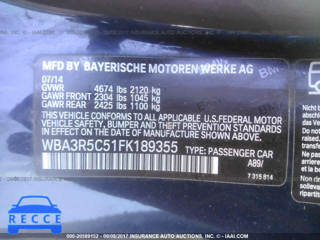 2015 BMW 435 XI WBA3R5C51FK189355 image 8