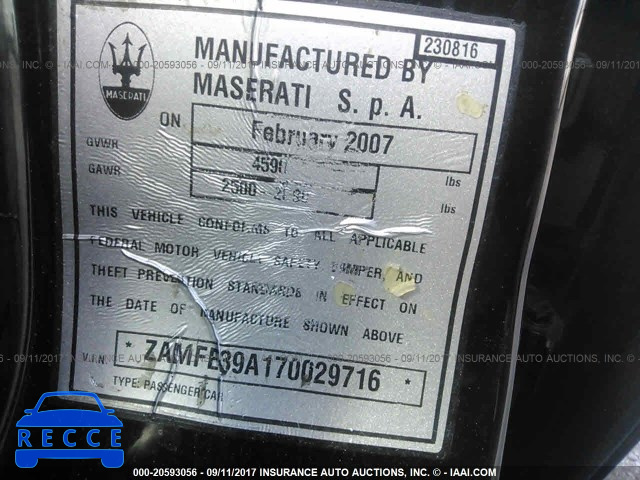 2007 Maserati Quattroporte M139 ZAMFE39A170029716 image 8
