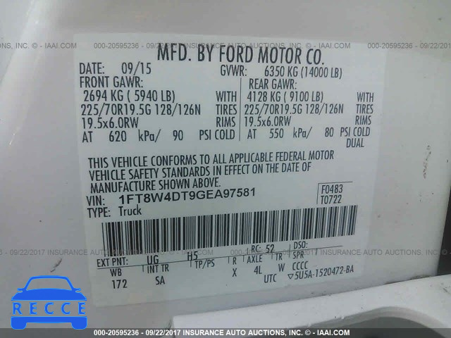 2016 Ford F450 SUPER DUTY 1FT8W4DT9GEA97581 image 8