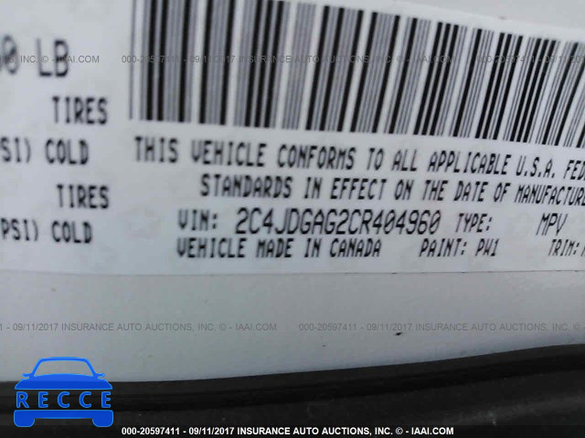 2012 Dodge Ram Van 2C4JDGAG2CR404960 image 8