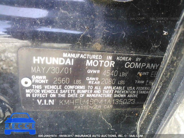 2001 Hyundai XG 300 KMHFU45D41A135023 image 8