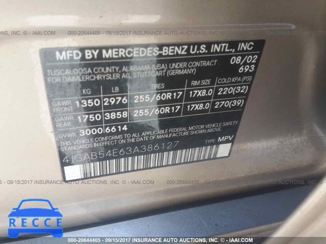 2003 Mercedes-benz ML 320 4JGAB54E63A386127 image 8