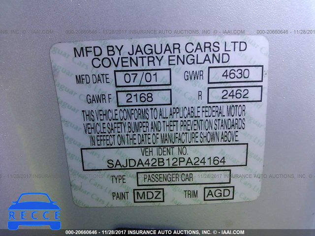 2002 Jaguar XKR SAJDA42B12PA24164 зображення 8