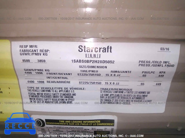 2017 STARCRAFT 27BHS AR-ONE 1SABS0BP2H28D5052 Bild 8